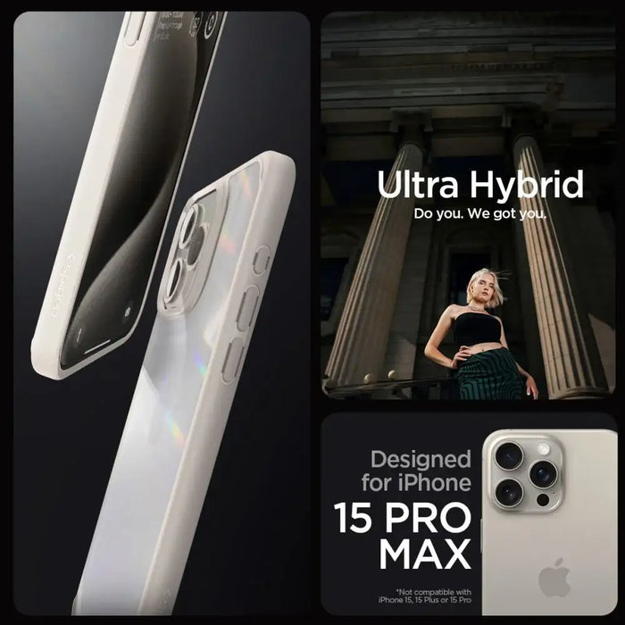 Spigen Ultra Hybrid iPhone 15 Pro Max Case - Natural Titanium - Cell phone cases and covers<<<HurtelXML
