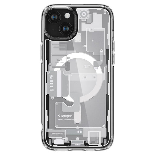 Spigen Ultra Hybrid Mag Case with MagSafe for iPhone 15 Plus - White (Zero One Pattern) - Cell phone cases