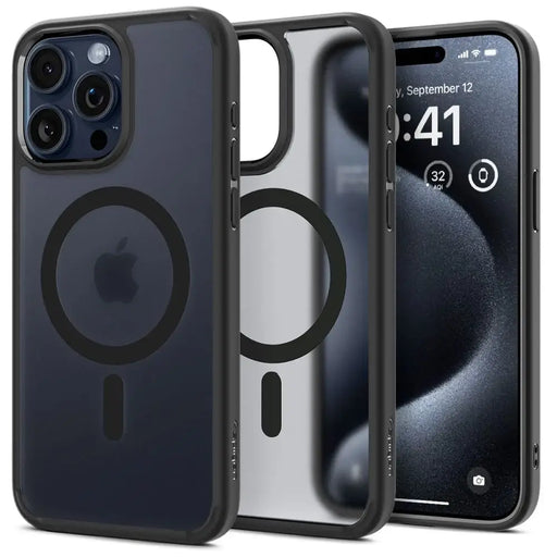Spigen Ultra Hybrid Mag Case with MagSafe for iPhone 15 Pro - Clear Black - Cell phone cases and covers<<<HurtelXML