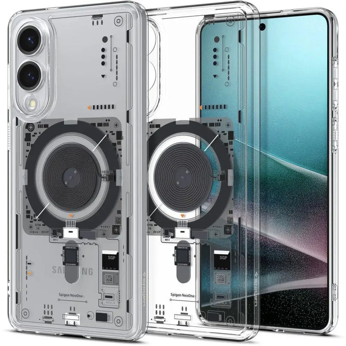 Spigen Ultra Hybrid Mag Case with MagSafe for Samsung Galaxy S25 Edge with Print - Transparent - Cell phone cases