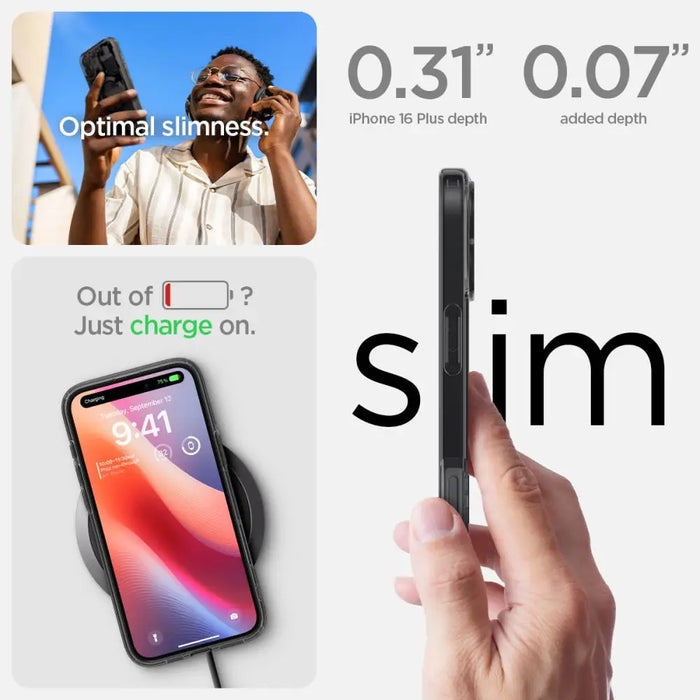 Spigen Ultra Hybrid MagSafe Zero One for iPhone 16 - Dark Gray - Cell phone cases and covers<<<HurtelXML