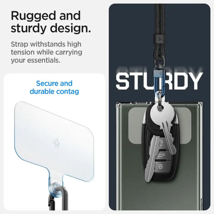 Spigen Universal Strap Set Lanyard and Pendant - Black - Other cell phone equipment<<<HurtelXML