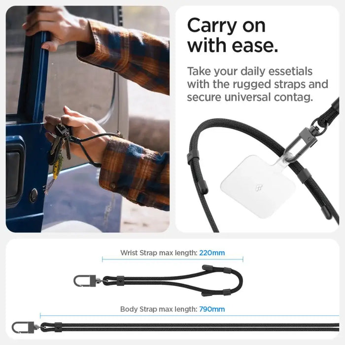 Spigen Universal Strap Set Lanyard and Pendant - Black - Other cell phone equipment<<<HurtelXML