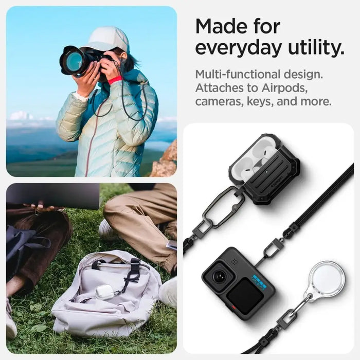 Spigen Universal Strap Set Lanyard and Pendant - Black - Other cell phone equipment<<<HurtelXML