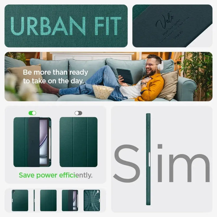 Spigen Urban Fit Case for iPad Air 10.9’’ 4/5 2020-2022 / 11.6’’ 2024 - Green - Cell phone cases and covers<<<HurtelXML