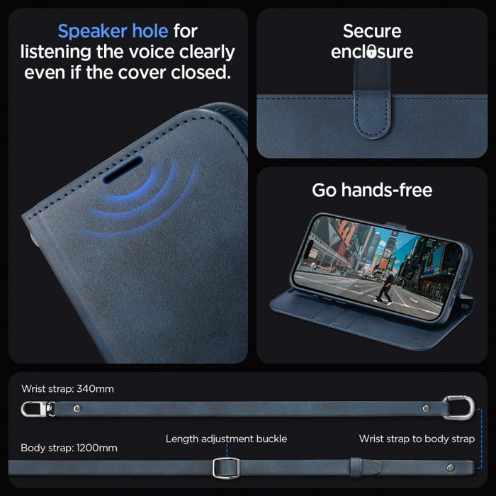 Spigen Wallet S Pro Case for iPhone 15 Pro - Navy Blue - Cell phone cases and covers<<<HurtelXML