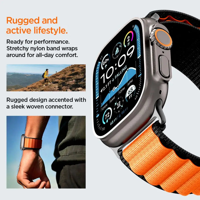 Spigen WBF1 Strap for Apple Watch 44 / 45 / 46 / 49 mm - Black and Orange - Other cell phone equipment<<<HurtelXML
