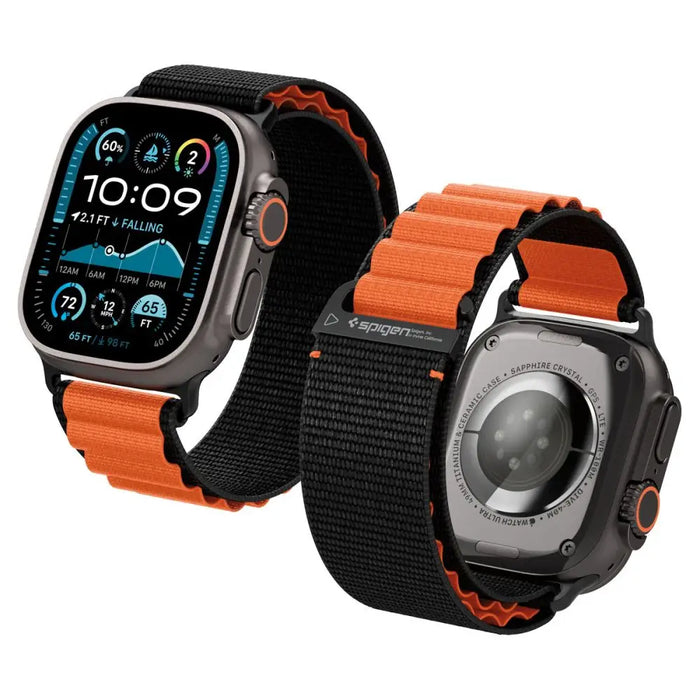 Spigen WBF1 Strap for Apple Watch 44 / 45 / 46 / 49 mm - Black and Orange - Other cell phone equipment<<<HurtelXML