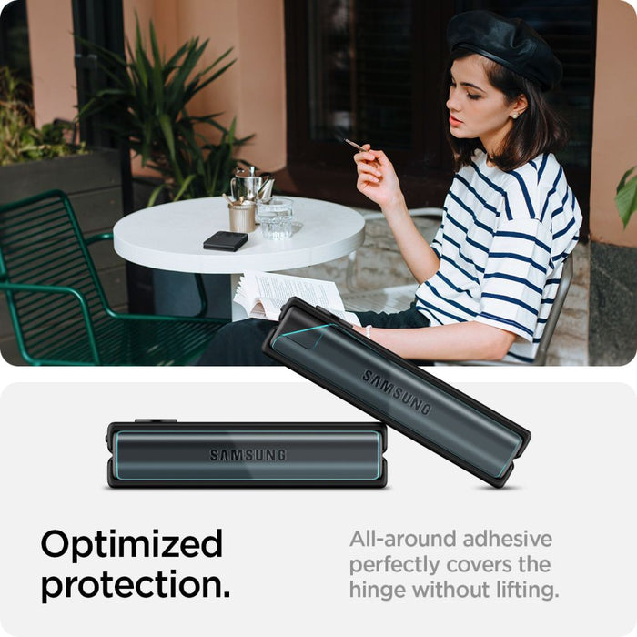 Spigen Glas.tR EZ Fit FC Tempered Glass with Hinge Film for Samsung Galaxy Z Flip 4 - Black 2 pcs.