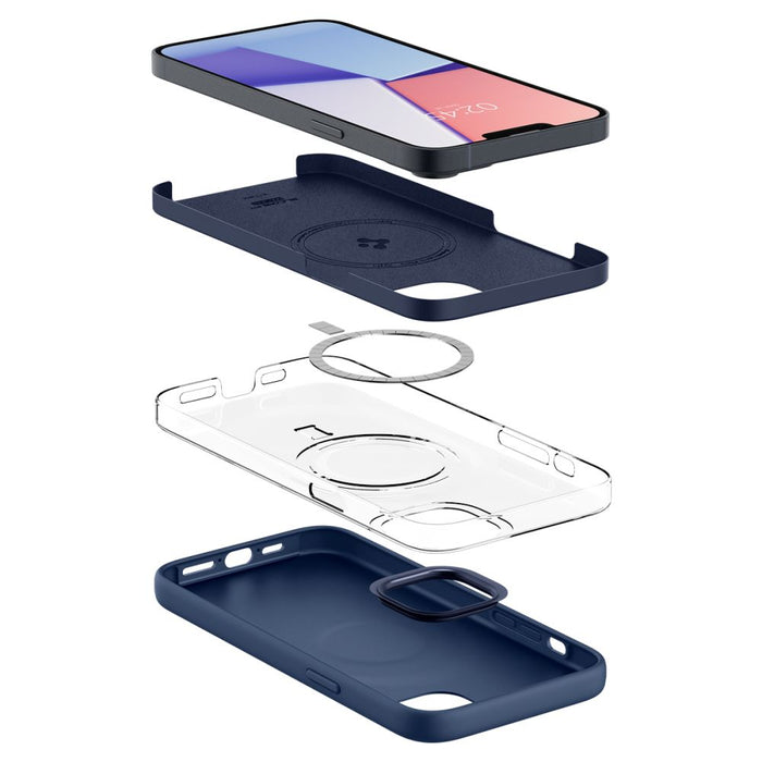 Spigen Silicone Fit Mag Case with MagSafe for iPhone 14 Plus - Blue
