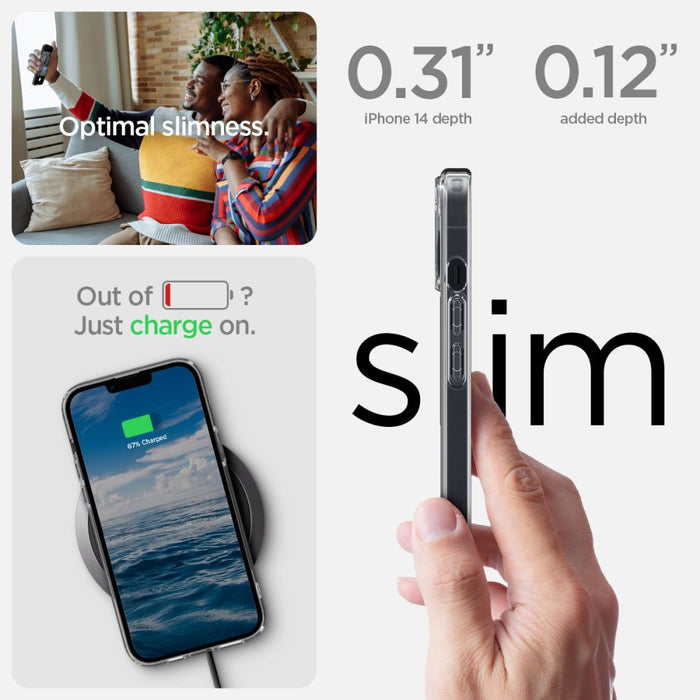 Spigen Ultra Hybrid Mag Case with MagSafe for iPhone 14 Plus - Clear Gray
