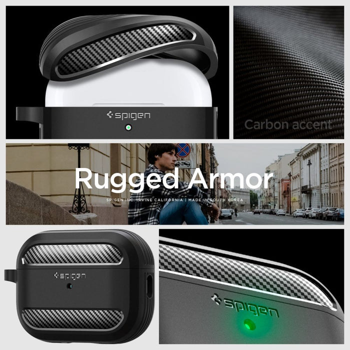 Spigen Rugged Armor Case for Apple AirPods Pro 1 / 2 - Matte Black