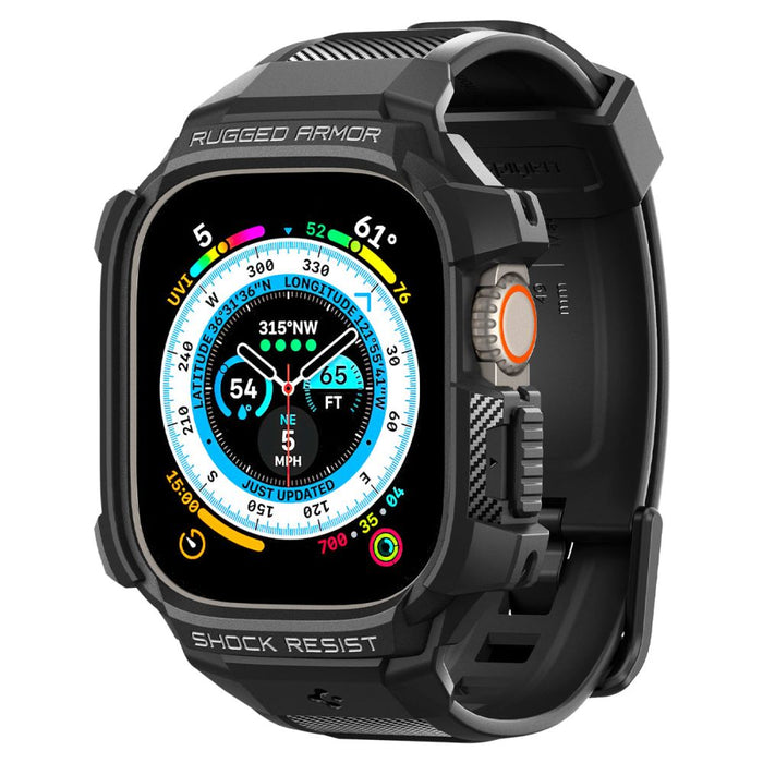Spigen Rugged Armor Pro Apple Watch Ultra (49mm) Strap Case - Black