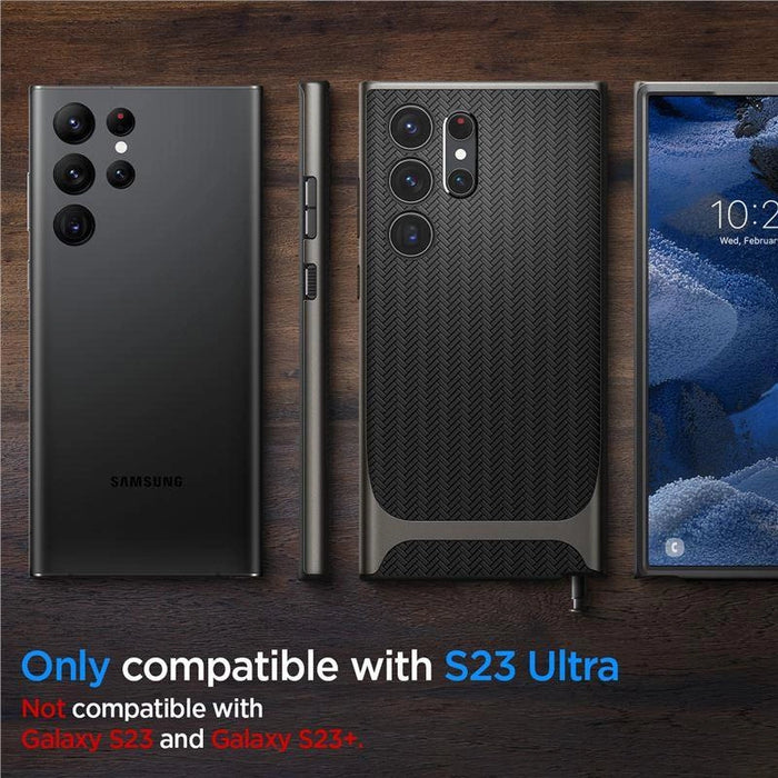 Spigen Neo Hybrid Case for Samsung Galaxy S23 Ultra - Metallic Gray