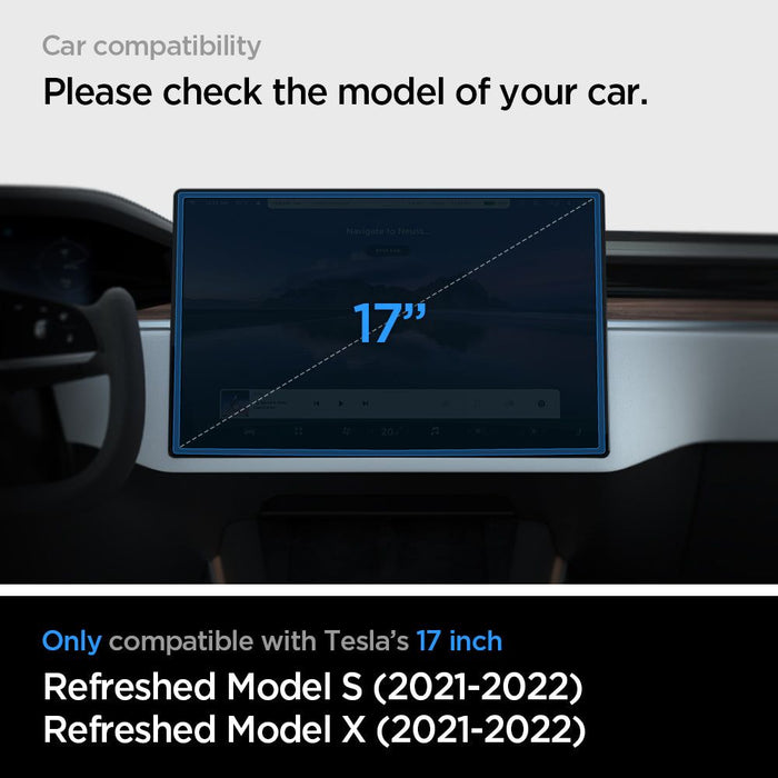 Spigen Glas.tR EZ Fit Tempered Glass for Tesla Model X 2022 / Model S 2021 - Black