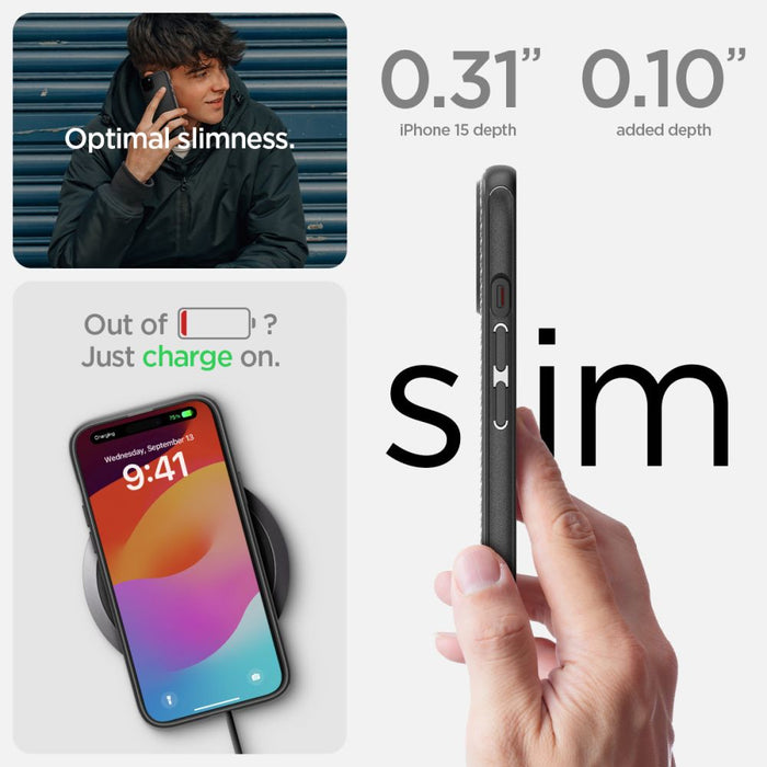 Spigen Mag Armor MagSafe iPhone 15 Case - Matte Black