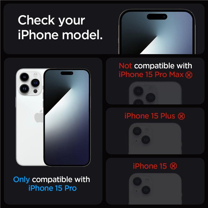 Spigen Glas.tR EZ Fit tempered glass for iPhone 15 Pro - 2 pcs.