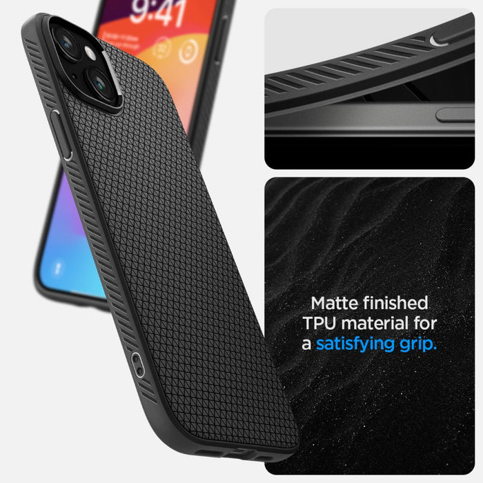 Spigen Liquid Air Case for iPhone 15 Plus - Matte Black
