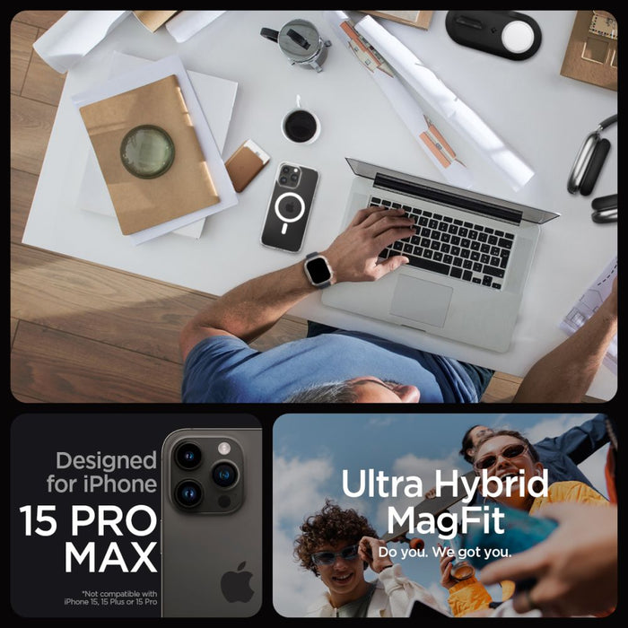 Spigen Ultra Hybrid Mag Case with MagSafe for iPhone 15 Pro Max - White