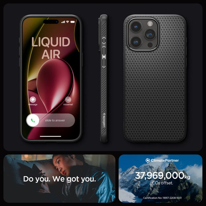 Spigen Liquid Air Case for iPhone 15 Pro Max - Matte Black
