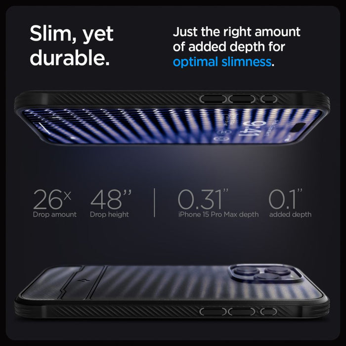 Spigen Rugged Armor Mag Case with MagSafe for iPhone 15 Pro Max - Matte Black