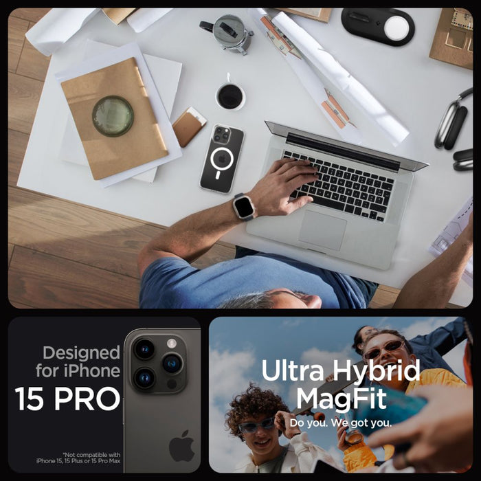 Spigen Ultra Hybrid Mag Case with MagSafe for iPhone 15 Pro - White