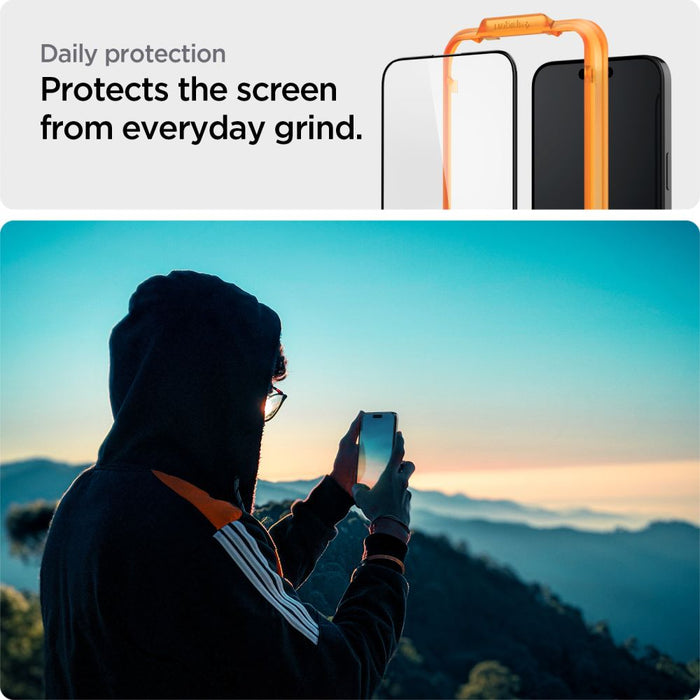 Spigen ALM Glass FC tempered glass for iPhone 15 - black 2 pcs.