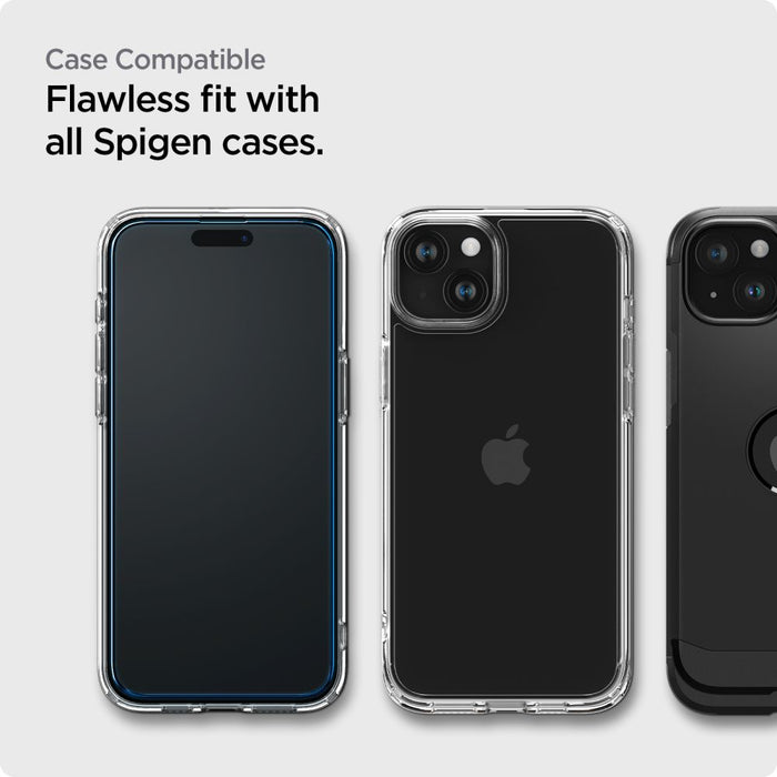 Spigen ALM Glass FC tempered glass for iPhone 15 - black 2 pcs.