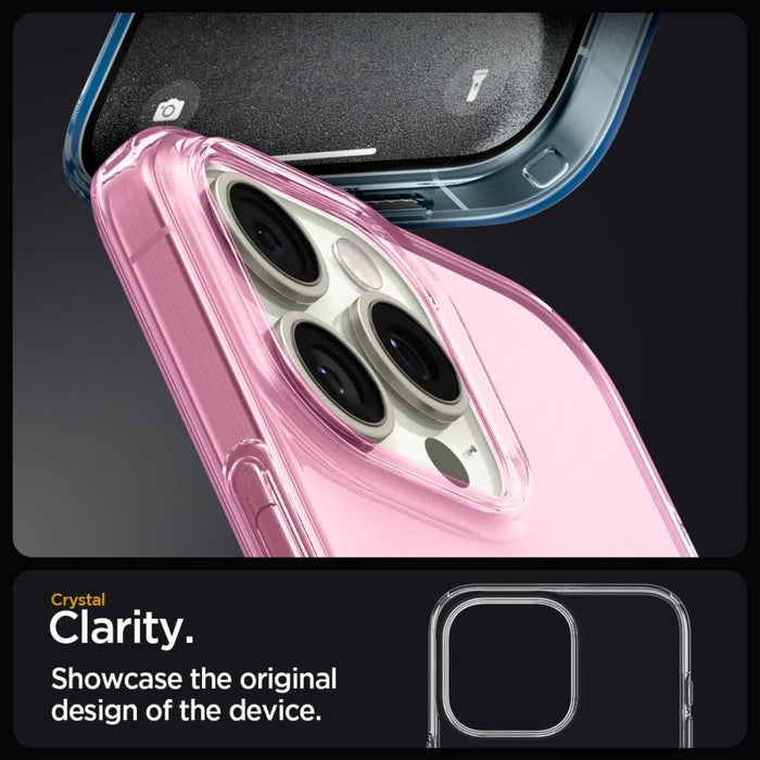 Spigen Liquid Crystal iPhone 15 Pro Case - Pink/Blue