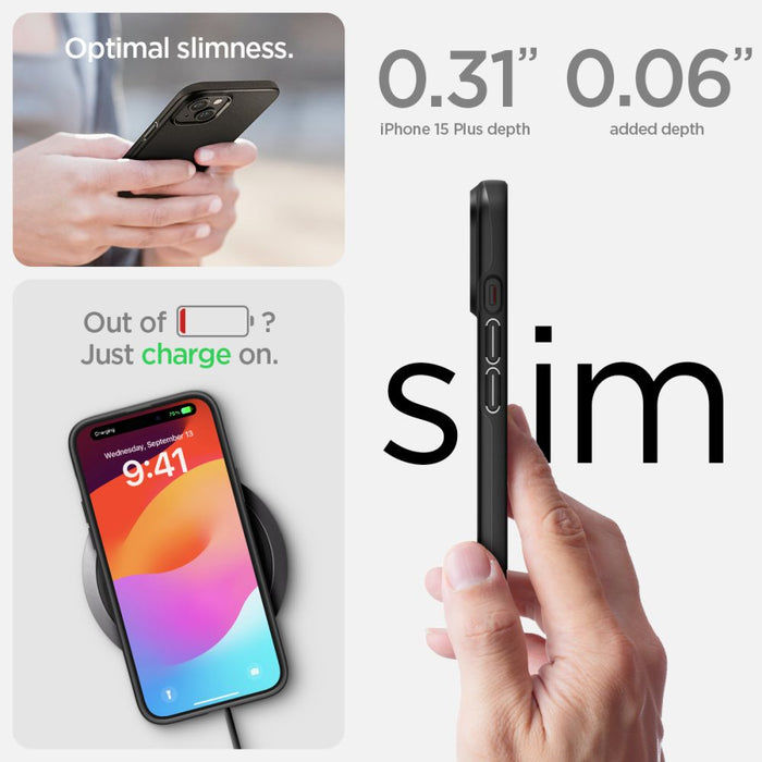 Spigen Thin Fit iPhone 15 Plus Case - Black