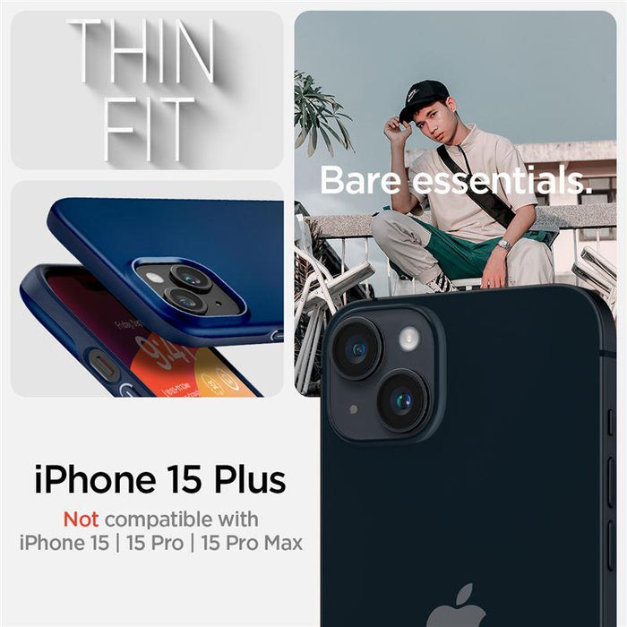 Spigen Thin Fit iPhone 15 Plus Case - Blue