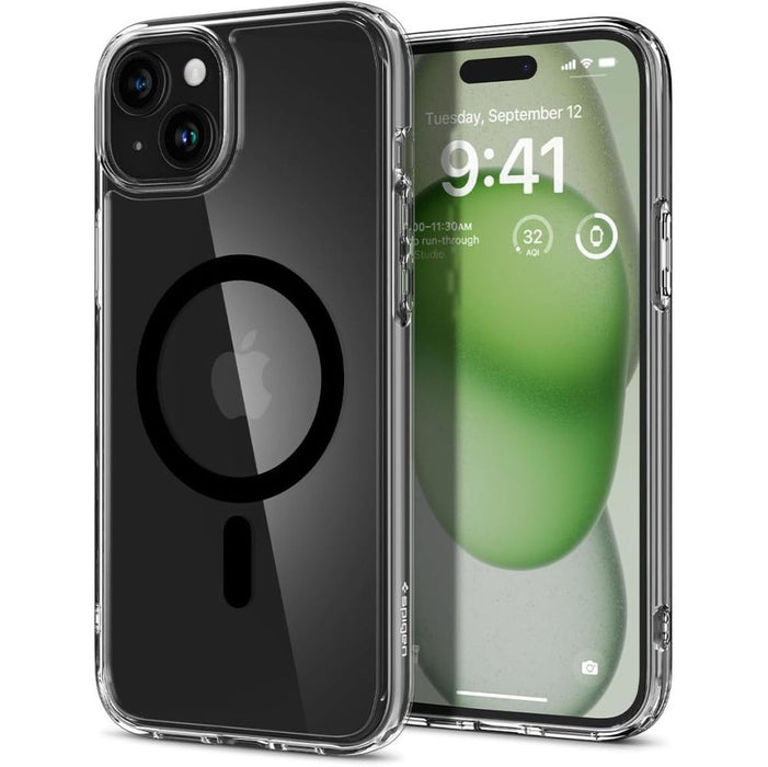 Spigen Ultra Hybrid Mag Case with MagSafe for iPhone 15 Plus - Black