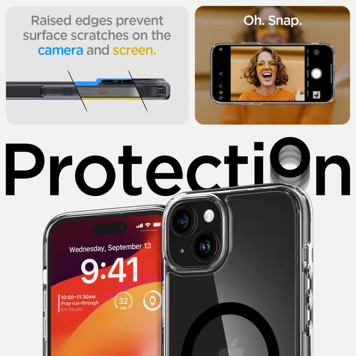 Spigen Ultra Hybrid Mag Case with MagSafe for iPhone 15 Plus - Black