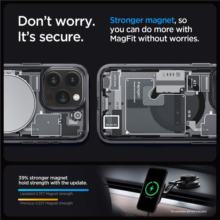 Spigen Ultra Hybrid Mag Case with MagSafe for iPhone 15 Pro - Dark Gray (Zero One Pattern)