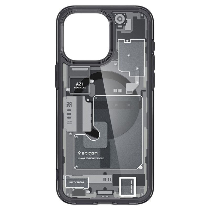 Spigen Ultra Hybrid Mag Case with MagSafe for iPhone 15 Pro - Dark Gray (Zero One Pattern)