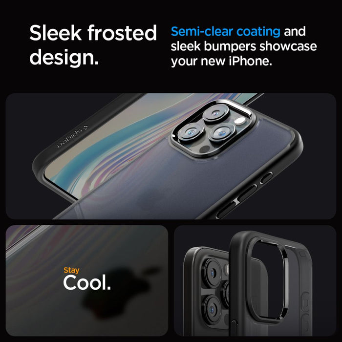Spigen Ultra Hybrid iPhone 15 Pro Case - Clear Black
