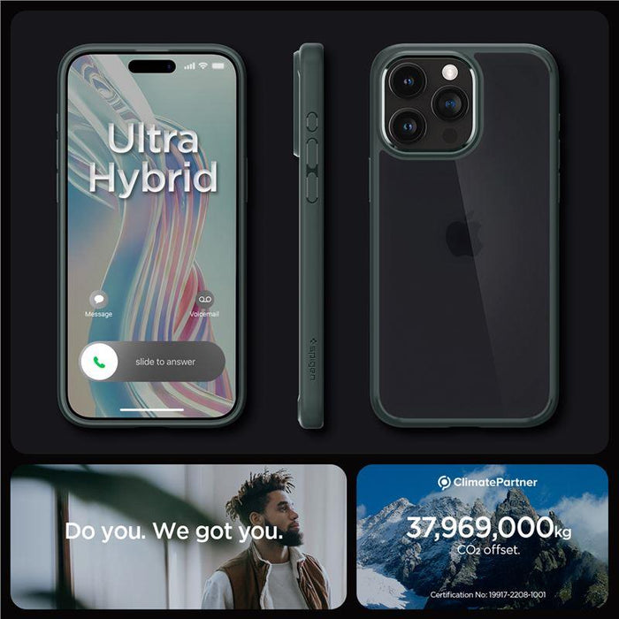 Spigen Ultra Hybrid iPhone 15 Pro Max Case - Dark Green