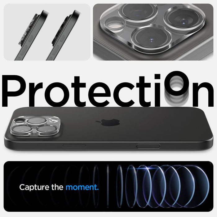 Spigen Optik.tR Camera Protector for iPhone 14 Pro / Pro Max / 15 Pro / Pro Max / 16 Pro / Pro Max - Transparent 2 pcs.