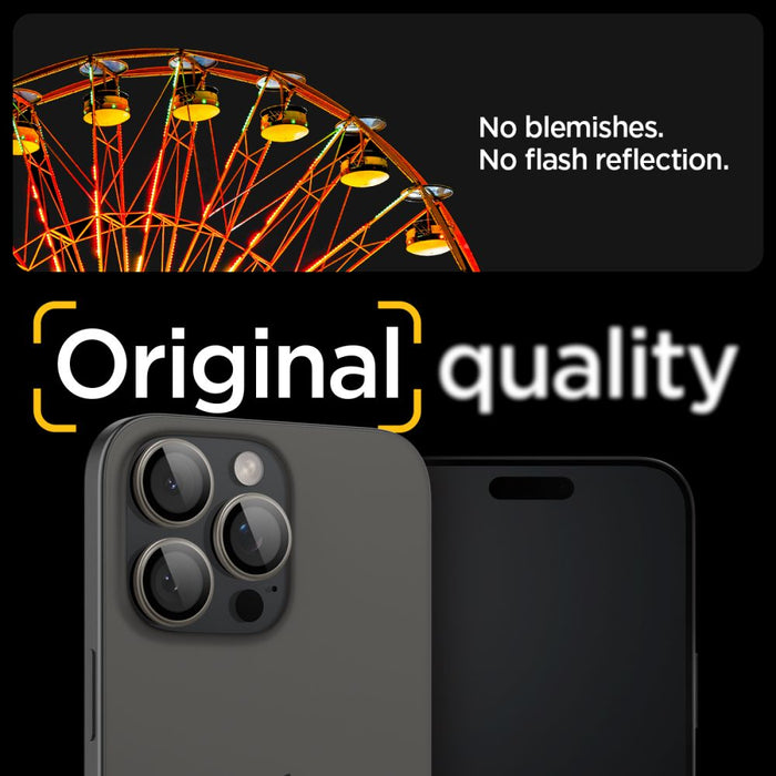 Spigen Optik.tR EZ Fit Camera Protector for iPhone 14 Pro / Pro Max / 15 Pro / Pro Max - Natural Titanium 2 pcs.