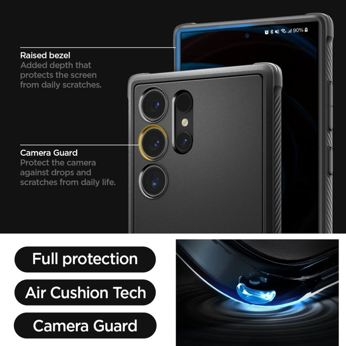 Spigen Rugged Armor Case for Samsung Galaxy S24 Ultra - Matte Black
