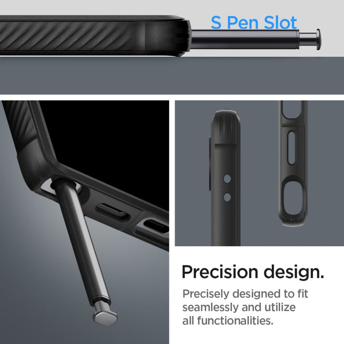 Spigen Rugged Armor Case for Samsung Galaxy S24 Ultra - Matte Black