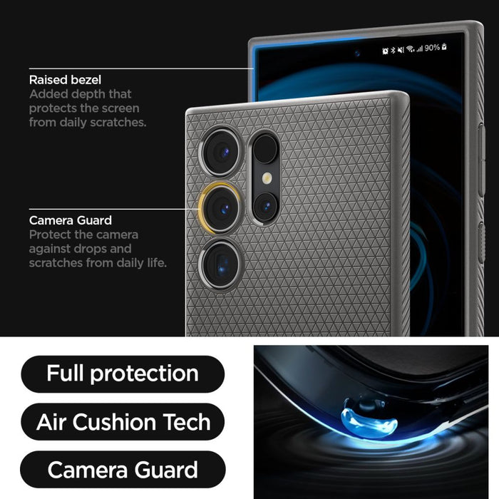 Spigen Liquid Air Case for Samsung Galaxy S24 Ultra - Gray