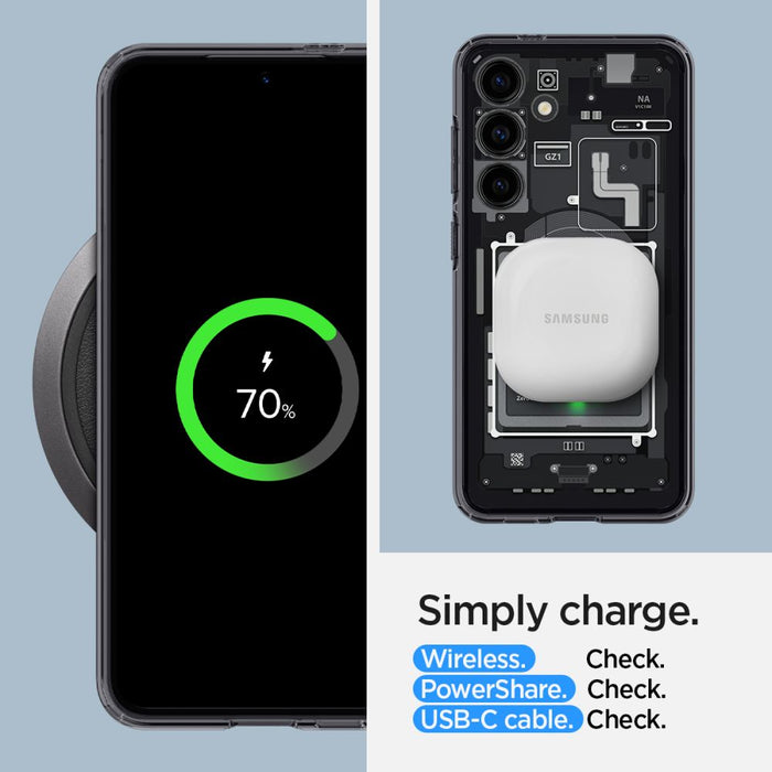 Spigen Ultra Hybrid Case for Samsung Galaxy S24 - Dark Gray (Zero One Pattern)