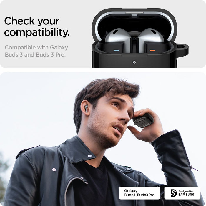 Spigen Rugged Armor Samsung Galaxy Buds 3 / 3 Pro Case - Black
