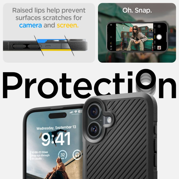 Spigen Core Armor iPhone 16 Case - Matte Black