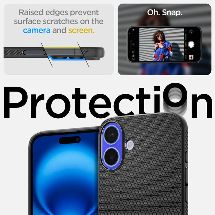 Spigen Liquid Air Case for iPhone 16 Plus - Black