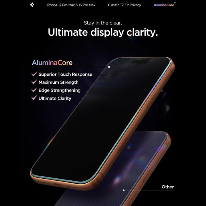 Spigen Glas.tR EZ Fit Privacy Tempered Glass for iPhone 16 Pro Max / 17 Pro Max - 2 pcs.