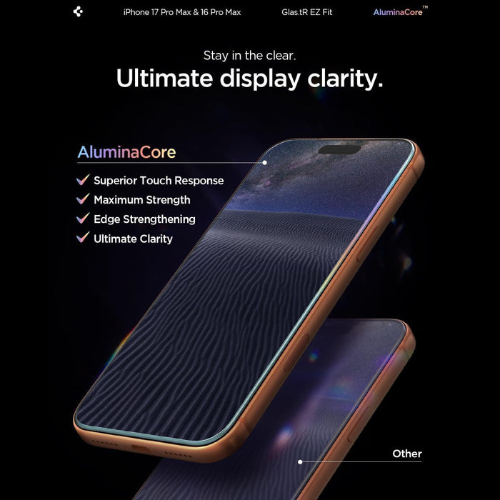 Spigen Glas.tR EZ Fit Tempered Glass for iPhone 16 Pro Max / 17 Pro Max - 2 pcs.