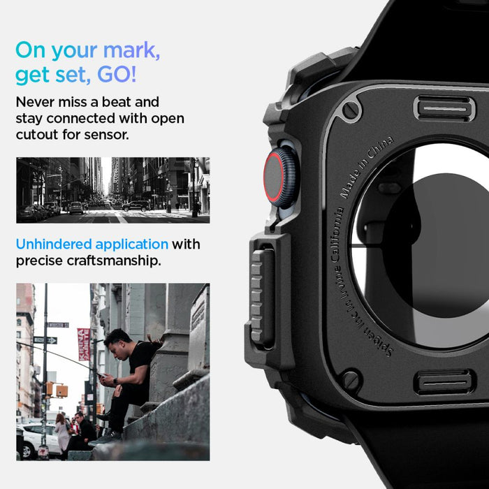 Spigen Rugged Armor Case for Apple Watch 10 (42mm) - Black