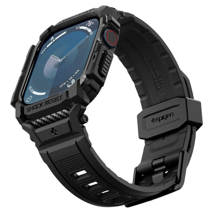 Spigen Rugged Armor Pro Apple Watch 10 (42mm) Strap Case - Black